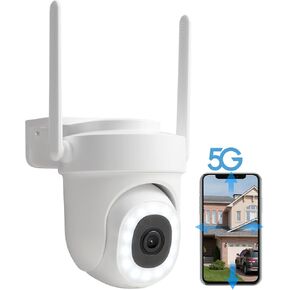 P Panoraxy 3k 5MP Security Camera Outdoor, 5G&2.4G WiFi Outdoor Security Camera with 360°PTZ, 2-Way Talk Outside Cameras for Home Security, Auto Tracking, Motion&Noise Alert, IP66