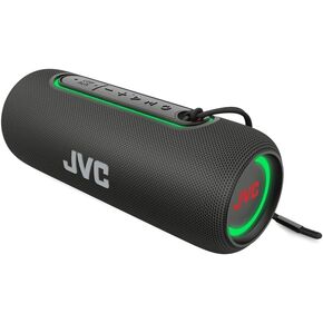 مكبر صوت لاسلكي محمول مضيء من JVC مع مخرجات 20 وات كحد أقصى، صوت ديناميكي، بلوتوث 5.0، قدرة TWS، USB-C، IPX5، مدخل AUX، عمر بطارية يصل إلى 5 ساعات - SPPA5BTB (أسود)