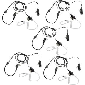 5Pcs BD502i Walkie Talkie Earpiece Acoustic Tube Headset with PTT Mic for Hytera HYT BD502 BD552i PD502 PD402i PD482i PD562 TC-508 TC-580 TC-610 TC2100 RCA RDR2500 2550 2600 XR150 (5 Pack)