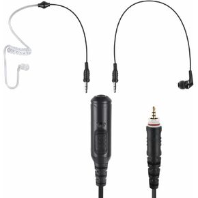 Two Way Radio Ear Set Headset Headphone Ear Piece Earpiece with Ptt Mic Compatible for Motorola clp 1010e 1080e clp1010e clp1080e Walkie Talkie(to 3.5mm Aux Audio Earbud)