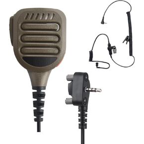 IP65 Waterproof Shoulder Mic with 3.5mm Listen Earpiece Compatible for Motorola Yaesu Vertex standard Radios VX-261 EVX-261 EVX-531 EVX-534, Walkie Talkie Speaker Handheld Microphone