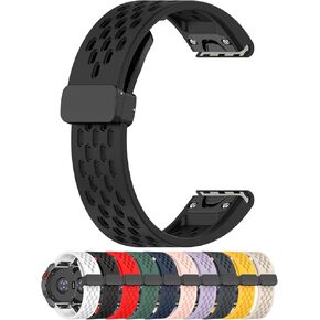 Compatible with Garmin Epix Pro 51mm/Fenix 7X/Fenix 7X Pro/Fenix 7X Solar Bands, 26mm Replacement Silicone Wrist Watch band Replacement, Soft And Durable(Black)