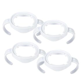 4 Packs Bottle Handles Baby Feeding Transitional Baby Feeding Nursing Bottle Holders Easy Grip Standard Plastic Handle for Avent Natural Series Baby Bottles (White)