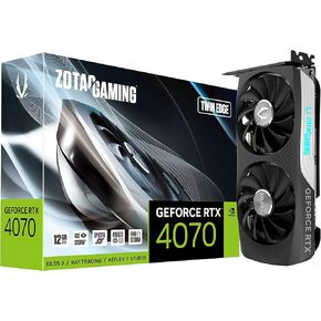 ZOTAC GAMING GeForce RTX 4070 Twin Edge DLSS 3 12GB GDDR6X 192-bit 21 Gbps PCIE 4.0 بطاقة رسومات مدمجة للألعاب، IceStorm 2.0 تبريد متقدم، إضاءة SPECTRA RGB، ZT-D40700E-10M in Kuwait