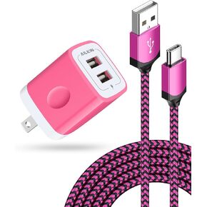 AILKIN Samsung S24 USB C Charger for Galaxy S24+ S23 Ultra Apple iPhone 15/15 Pro/15 Pro Max/15 Plus, Android USB Type C Fast Charger for USBC Braided Cord with USB Power Adapter Pixel 8 Pro