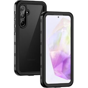 Lanhiem for Samsung Galaxy A32 5G Case, IP68 Waterproof Dustproof Shockproof Case with Built-in Screen Protector, Full Body Sealed Underwater Protective Cover for Galaxy A32 5G (Black/Clear)