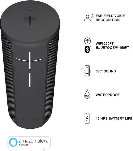 Ultimate Ears BLAST Portable Wi-Fi / Bluetooth Speaker with hands-free and Power Up Charging Block - Graphite Black (Renewed) in Saudi Arabia