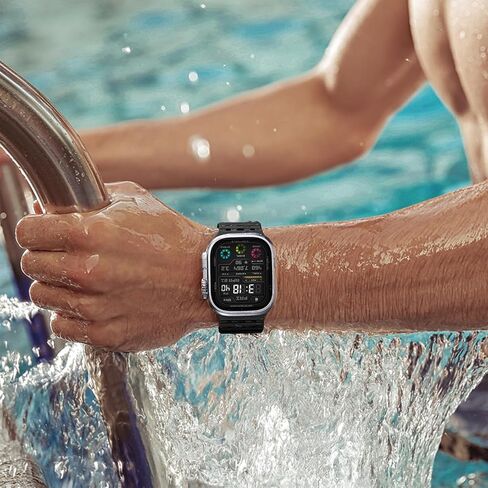 Compatible with Apple Watch Bands for Men 49mm/45mm/44mm/42mm Women, Rugged Magnetic Silicone Sport Watchband for iWatch Ultra2/Ultra/SE2/SE/9/8/7/6/5/4/3/2/1 in Saudi Arabia