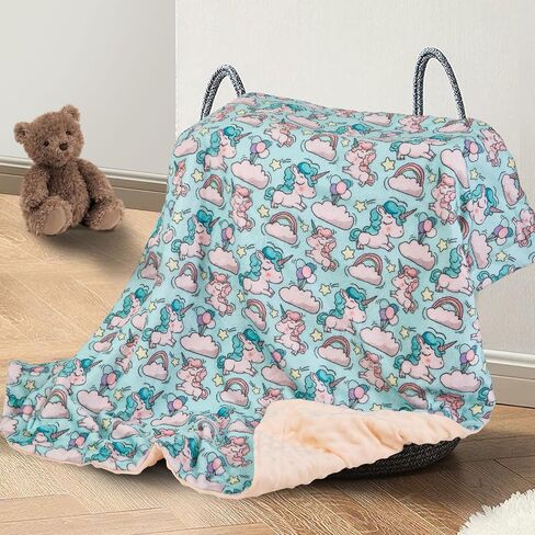 Little Unicorn Baby Blanket for Boys Girls Soft Fleece Minky Blanket with Dotted Backing Double Layer Newborn Toddler Blankie for Nursery Stroller Crib Gift to Son Nephew Grandson 26.5 * 40 Inches in Saudi Arabia