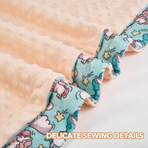 Little Unicorn Baby Blanket for Boys Girls Soft Fleece Minky Blanket with Dotted Backing Double Layer Newborn Toddler Blankie for Nursery Stroller Crib Gift to Son Nephew Grandson 26.5 * 40 Inches in Saudi Arabia