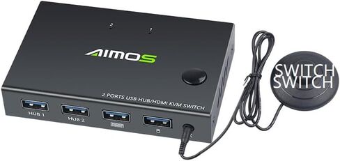 KVM Switch HDMI 2 Ports,USB and HDMI Switch for 2 Computers Share Keyboard Mouse Printer and one HD Monitor,Support UHD 4K@30Hz,with 4 USB Out and External Controller Switching，NA-201C in Saudi Arabia