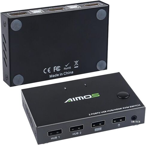 KVM Switch HDMI 2 Ports,USB and HDMI Switch for 2 Computers Share Keyboard Mouse Printer and one HD Monitor,Support UHD 4K@30Hz,with 4 USB Out and External Controller Switching，NA-201C in Saudi Arabia