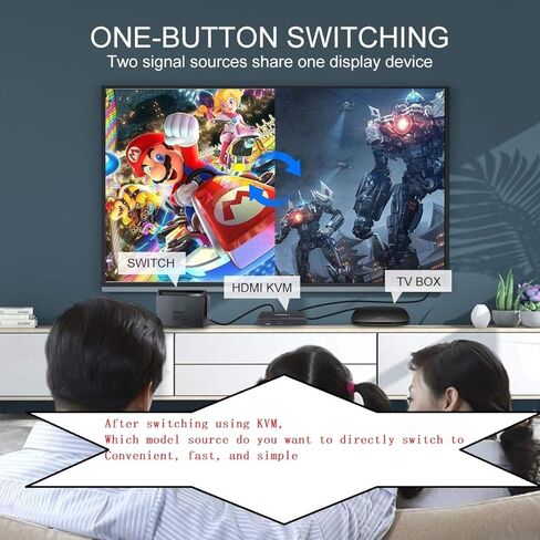 KVM Switch HDMI 2 Ports,USB and HDMI Switch for 2 Computers Share Keyboard Mouse Printer and one HD Monitor,Support UHD 4K@30Hz,with 4 USB Out and External Controller Switching，NA-201C in Saudi Arabia