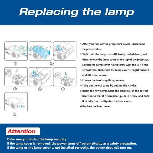 LANGF V13H010L71 / ELPLP71 Replacement Projector Lamp Bulb for Epson BrightLink 475Wi 480i 485Wi 1410Wi PowerLite 470 475W 480 485W EB-475Wi EB-485Wi EB-470 Projector in Saudi Arabia
