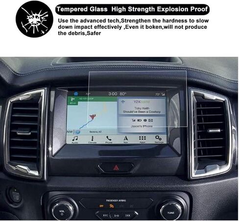 واقي شاشة NA SATIS متوافق مع 2019-2023 Ford Ranger SYNC 3 8 بوصة تعمل باللمس مضادة للخدش، خالية من الفقاعات، زجاج مقسى بصلابة 9H in Saudi Arabia