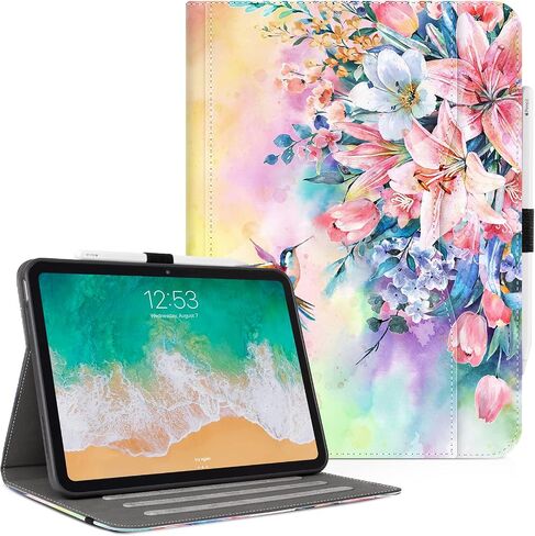 Vimorco ipad 10th Generation Case, ipad 10 Case 10.9 inch 2022, Pencil Holder with Hand Strap & Pocket, Multiple Stand Protector PU Leather Shell Cover, Auto Wake/Sleep, Cat in Saudi Arabia