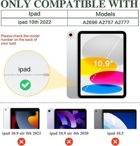 Vimorco ipad 10th Generation Case, ipad 10 Case 10.9 inch 2022, Pencil Holder with Hand Strap & Pocket, Multiple Stand Protector PU Leather Shell Cover, Auto Wake/Sleep, Cat in Saudi Arabia