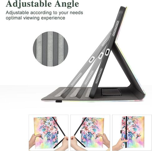Vimorco ipad 10th Generation Case, ipad 10 Case 10.9 inch 2022, Pencil Holder with Hand Strap & Pocket, Multiple Stand Protector PU Leather Shell Cover, Auto Wake/Sleep, Cat in Saudi Arabia