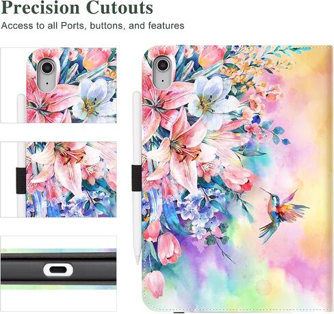 Vimorco ipad 10th Generation Case, ipad 10 Case 10.9 inch 2022, Pencil Holder with Hand Strap & Pocket, Multiple Stand Protector PU Leather Shell Cover, Auto Wake/Sleep, Cat in Saudi Arabia