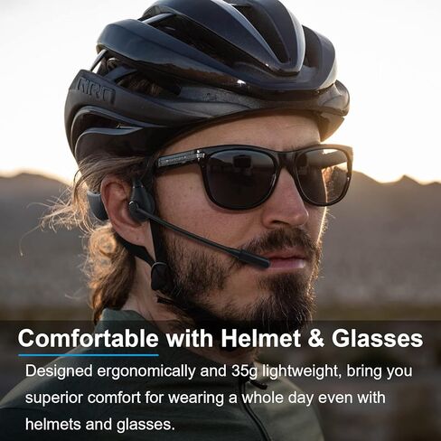 MONODEAL Bone Conduction Headphones with Mic, Bluetooth 5.3 Open Ear Headphones Wireless Waterproof Headsets, Sweat Resistant Wireless Earphones for Running, Work, Driving, Home Office(Black) in Kuwait