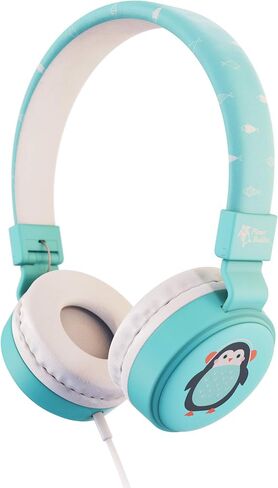 Planet Buddies Kids Headphones, Wired Headphones with Microphone for Kids, Volume Safe Foldable On Ear Earphones for School, Travel, Phone, Kindle - Blue Penguin in Saudi Arabia