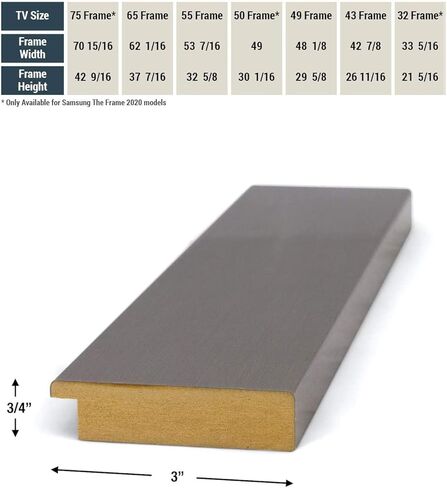 إطارات Frame My TV Deco TV - إطار ذكي من الفولاذ المقاوم للصدأ متوافق فقط مع تلفزيون Samsung The Frame (50 بوصة، يناسب تلفزيون الإطار 2021-2024) in Kuwait