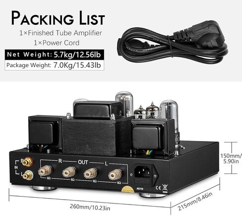 Nobsound 6P1 6.8W x 2 مضخم طاقة أنبوبي مفرغ؛ مضخم صوت ستيريو من الفئة A مصنوع يدويًا in Kuwait