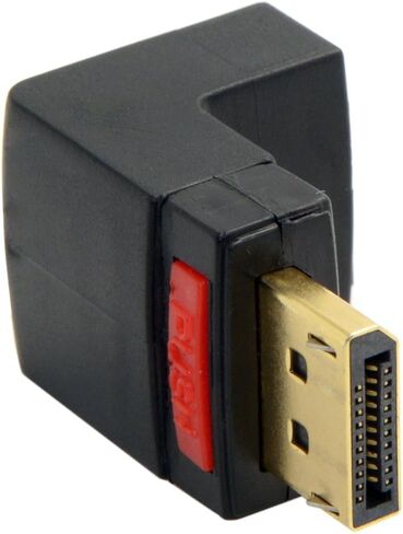 CY DP DisplayPort Male 90 Degree Up Angled to Female Extension Adapter Converter Black in Saudi Arabia