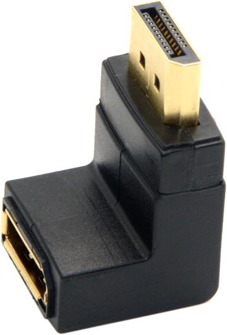 CY DP DisplayPort Male 90 Degree Up Angled to Female Extension Adapter Converter Black in Saudi Arabia