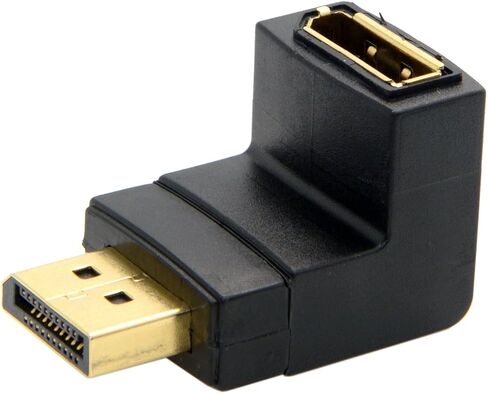 CY DP DisplayPort Male 90 Degree Up Angled to Female Extension Adapter Converter Black in Saudi Arabia