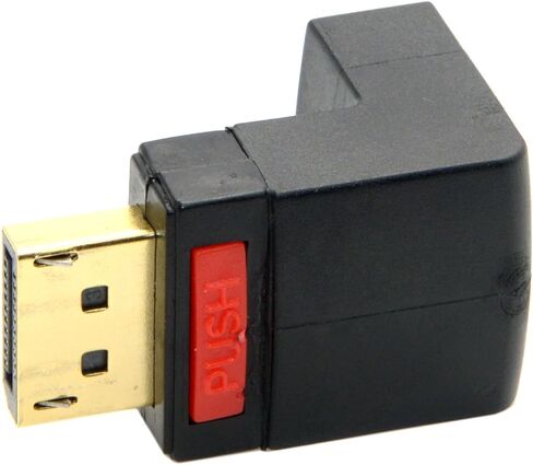 CY DP DisplayPort Male 90 Degree Up Angled to Female Extension Adapter Converter Black in Saudi Arabia