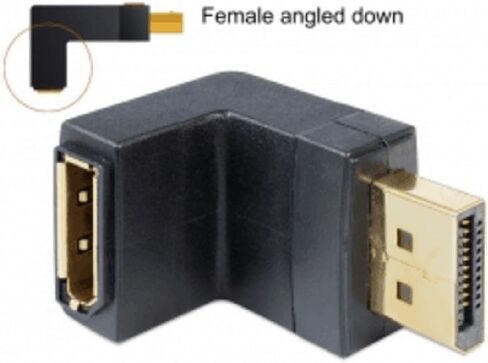 CY DP DisplayPort Male 90 Degree Up Angled to Female Extension Adapter Converter Black in Saudi Arabia
