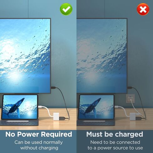 محول USB C إلى HDMI رقمي AV، محول HDMI AV 1080P إلى كابل صوت AV رقمي للتلفزيون مع منفذ شحن متوافق مع iPhone 15/iPad/MacBook Pro/Galaxy على HDTV/جهاز العرض/الشاشة، لا حاجة إلى طاقة in Saudi Arabia