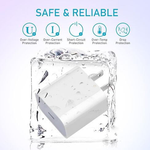 شاحن iPhone 15 شحن سريع، 2 شاحن حائط بقدرة 20 وات + كابل شحن USB-C إلى USB-C بطول 6.6 قدم لهاتف iPhone 15 Plus/15 Pro/15 Pro Max/iPad Pro/Air/Mini/AirPods in Kuwait
