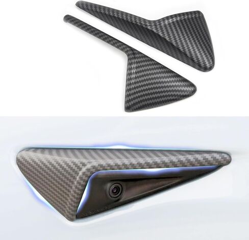 Side Camera Cover Compatible with Tesla Model 3 2017-2023, HW2.0-3.0 Turn Signal Came Decoration Covers for Model Y 2016-2023 Decoration Side Camera Stylish Decoration, 2PCS Matte Black in Saudi Arabia