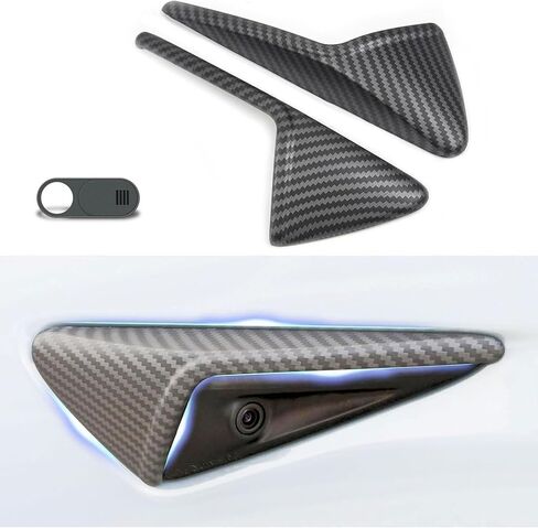 Side Camera Cover Compatible with Tesla Model 3 2017-2023, HW2.0-3.0 Turn Signal Came Decoration Covers for Model Y 2016-2023 Decoration Side Camera Stylish Decoration, 2PCS Matte Black in Saudi Arabia