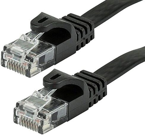 كابل تصحيح Monoprice Flat Cat6 Ethernet - 0.5 قدم - أسود، Snagless RJ45، مسطح، 550 ميجاهرتز، UTP، سلك نحاسي عاري نقي، 30AWG - سلسلة Flexboot in Saudi Arabia