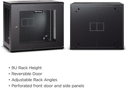 حاوية رف مثبتة على الحائط من CyberPower Carbon CR12U61003 9U، باللون الأسود in Saudi Arabia