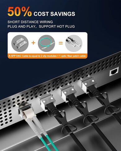 كابل SFP+ DAC، كابل SFP 10GBASE-CU كابل Twinax النحاسي السلبي المباشر لـ Cisco SFP-H10GB-CU1.2M، Ubiquiti UniFi، TP-Link، Mercusys، Broadcom، 1.2 متر (3.9 قدم) in Saudi Arabia