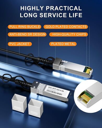 كابل SFP+ DAC، كابل SFP 10GBASE-CU كابل Twinax النحاسي السلبي المباشر لـ Cisco SFP-H10GB-CU1.2M، Ubiquiti UniFi، TP-Link، Mercusys، Broadcom، 1.2 متر (3.9 قدم) in Saudi Arabia