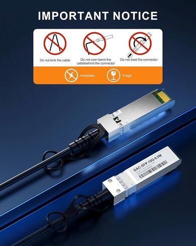 كابل SFP+ DAC، كابل SFP 10GBASE-CU كابل Twinax النحاسي السلبي المباشر لـ Cisco SFP-H10GB-CU1.2M، Ubiquiti UniFi، TP-Link، Mercusys، Broadcom، 1.2 متر (3.9 قدم) in Saudi Arabia