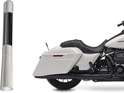 استبدال صاري هوائي من ألياف الكربون الفضي للدراجات النارية متوافق مع Harley Davidson Road King Softail Touring Street Glide Road Glide Fat Boy Electra Glide Tour Ultra Classic - عبوتان in Kuwait