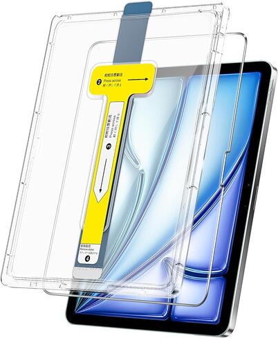 واقي شاشة TQLGY لجهاز iPad Air 11 بوصة M2 (2024، الجيل السادس)، زجاج مقسى 9H، شفاف عالي الدقة، مضاد للخدش، تركيب تلقائي لإزالة الغبار، عبوة واحدة in Kuwait