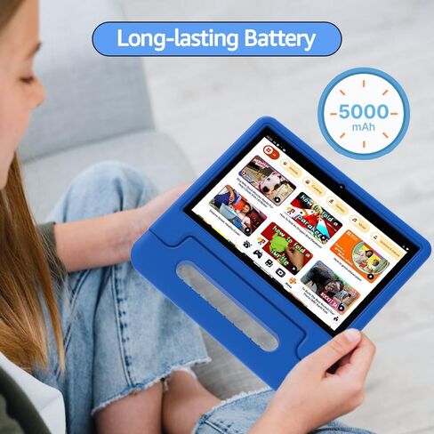 Kids Tablet,10 inch Tablet for Kids, Android 13 Toddler Tablet with Shockproof Case-Stand,128GB Expansion,5-7 hr Battery,WiFi,GMS,Parental Control,Kids App Pre-Installed (Navy Blue) in Saudi Arabia