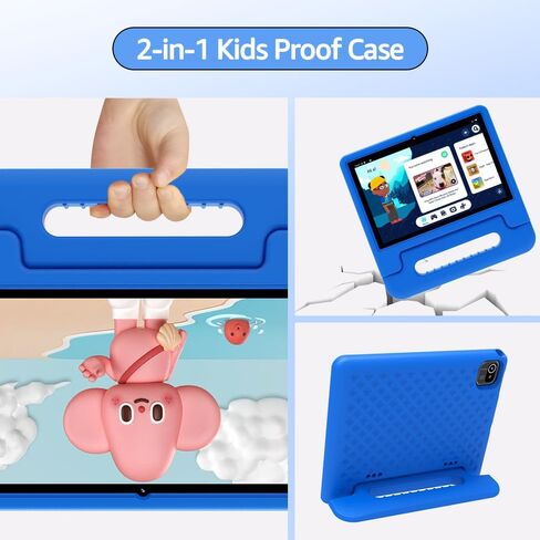 Kids Tablet,10 inch Tablet for Kids, Android 13 Toddler Tablet with Shockproof Case-Stand,128GB Expansion,5-7 hr Battery,WiFi,GMS,Parental Control,Kids App Pre-Installed (Navy Blue) in Saudi Arabia
