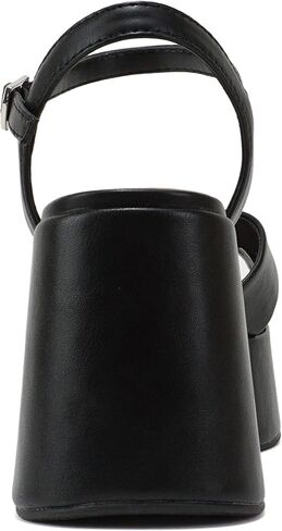 Soda “TECNO" ~ Women Square Toe Crisscross Upper High Heeled Wedge Sandal with Adjustable Ankle Strap in Saudi Arabia