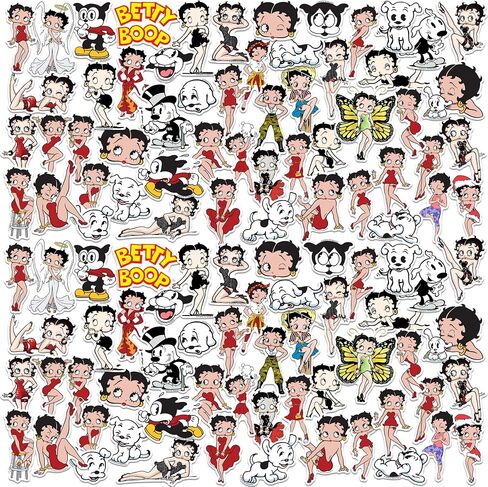 Betty Boop Character 50ct Vinyl Large Deluxe Stickers Variety Pack - Laptop, Water Bottle, Scrapbooking, Tablet, Skateboard, Indoor/Outdoor in Saudi Arabia