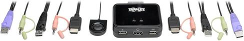 Tripp Lite 2-Port USB HDMI Cable KVM Switch w/Audio/Video, Cables & USB Peripheral Sharing 1920 x 1200, 1080p (B032-HUA2),black in Saudi Arabia