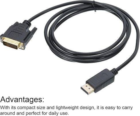 MECCANIXITY Display Port (DP) to DVI Cable 6FT Video Cable External HD Device Support Computers for Projectors, POS Systems in Saudi Arabia
