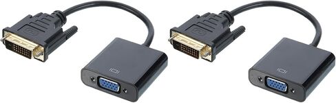 MECCANIXITY DVI to VGA Cable Adapter ABS Video Cable DVI-D 24+1 Pin Male to Female 1080P HD Device for HDTV, Desktop, Laptop, DVI-D Device, Pack of 2 in Saudi Arabia